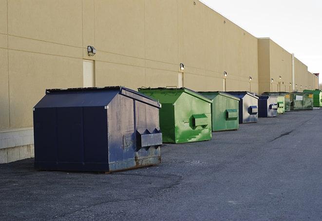 an aerial view of construction dumpsters placed on a large lot in Avondale Estates GA